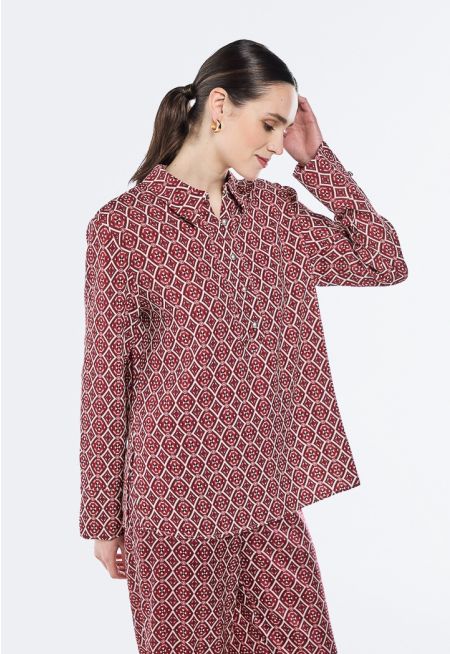 Geometric Print Blouse