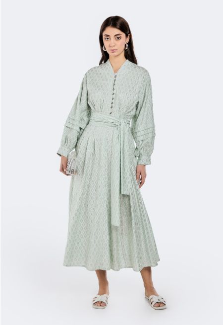 Dobby Textured Lurex Dress