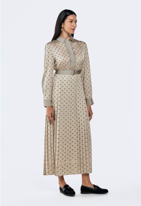 Polka Dot Pleated Dress