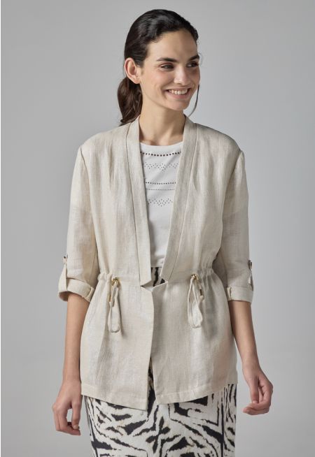 Schiffli Lurex Drawstring Jacket