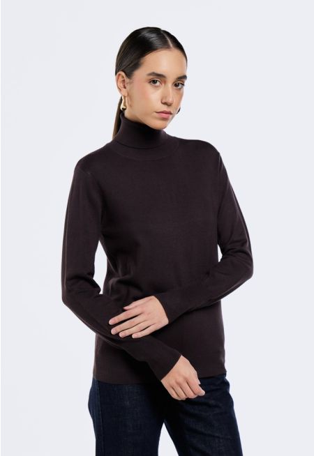 Knitted High Neck Top