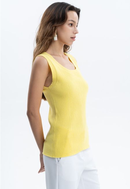 Basic Solid Ribbed Top
