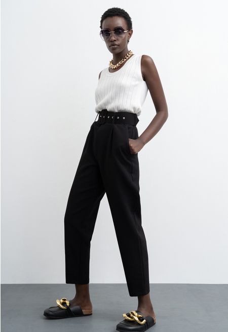 Solid Trouser with Belt