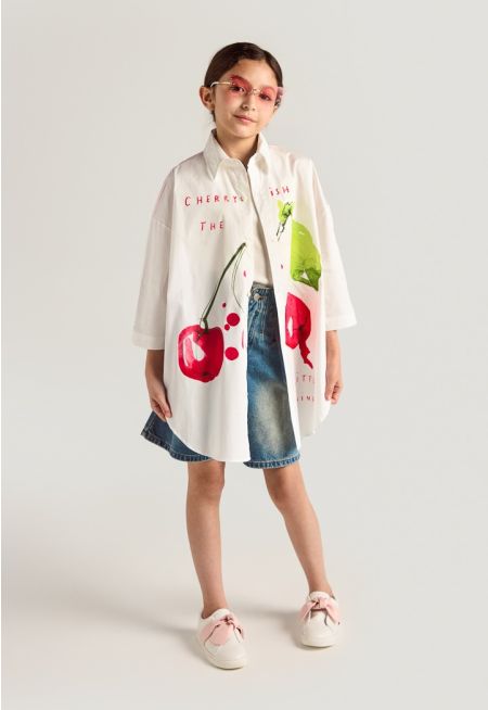 Cherry Printed Shirt Combo (2PCS)