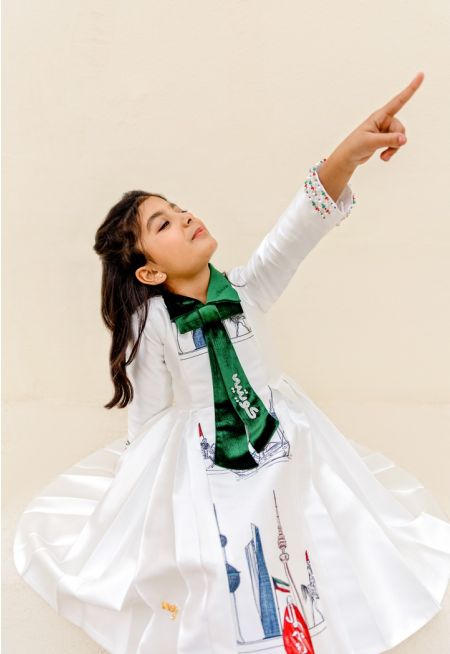 Kuwait National Day Printed Dress