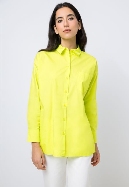 Drop Shoulder Oversized Solid Shirt