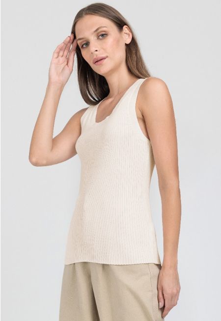 Basic Solid Ribbed Top