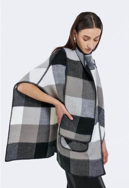 Checkered Winter Poncho