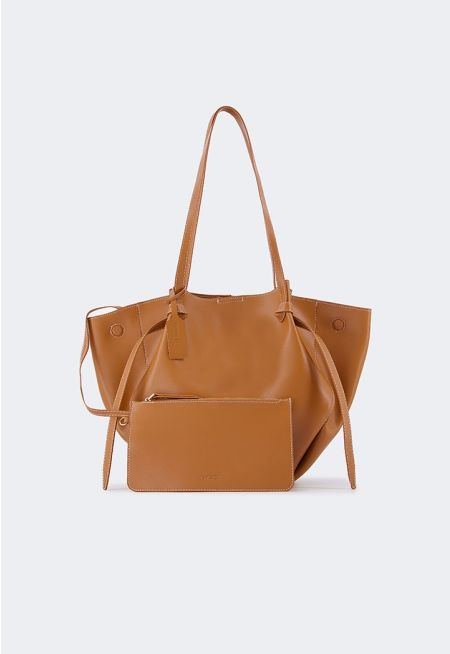Genuine Leather Stitch Tote Bag