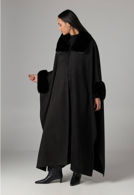 Suede Winter Bisht