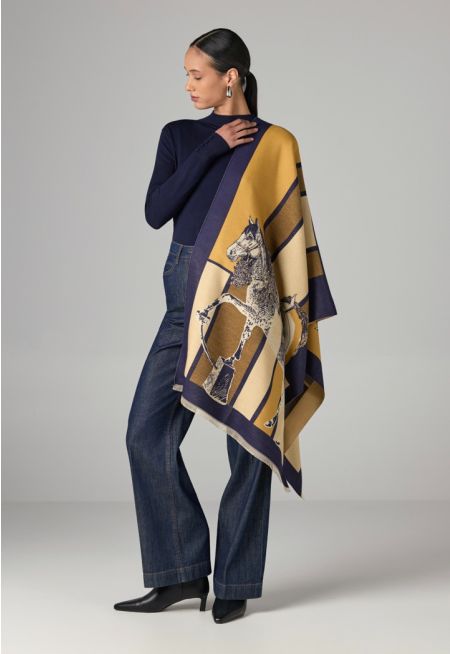 Dramatic Horse Pashmina Scarf