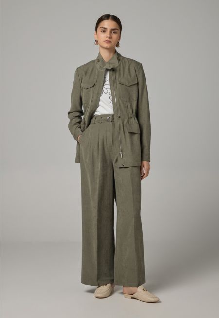 Basic Straight Wide Leg Trousers