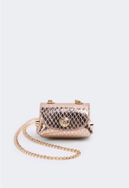 Textured Micro Metallic Crossbody Bag
