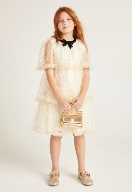 Tiered Sequin Mesh Dress Combo (2PCS)