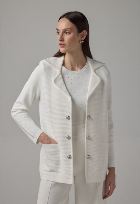 Solid Long Sleeve Knitted Jacket