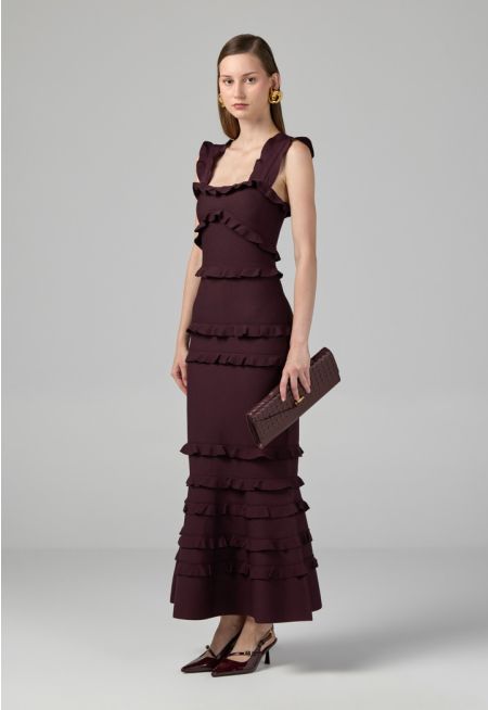 Solid Ruffle Bodycon Dress