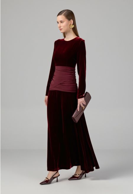 Long Sleeve Velvet Dress