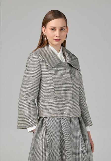 Contrast Sequin Embellished Jacket