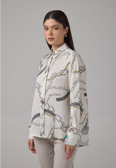 Chain Print Long Sleeves Shirt