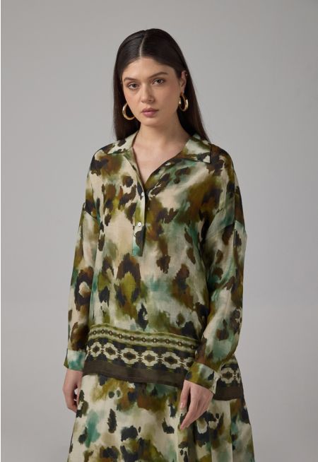 Printed Long Sleeves Blouse 