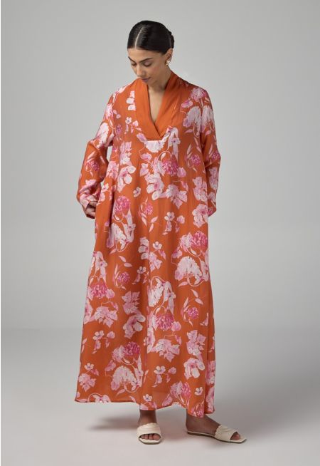 Floral Printed V-Neck Dress