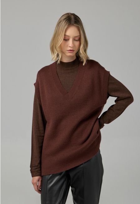 Knitted Basic V-Neck Vest