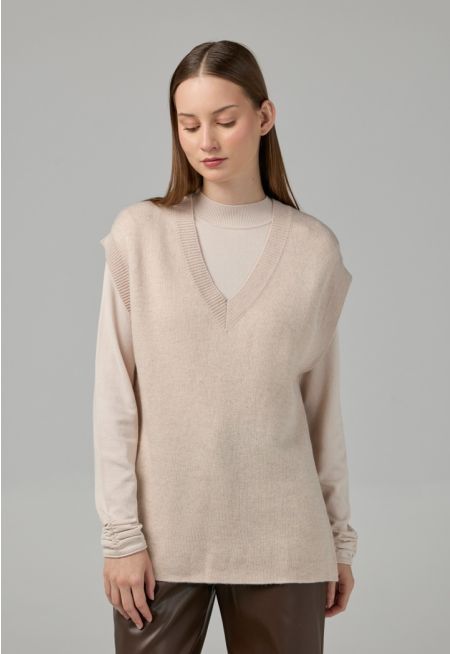 Knitted Basic V-Neck Vest