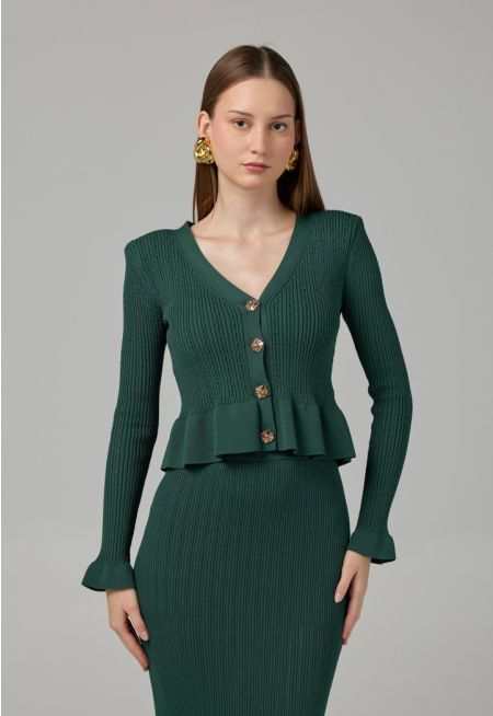 Textured Knitted Cardigan