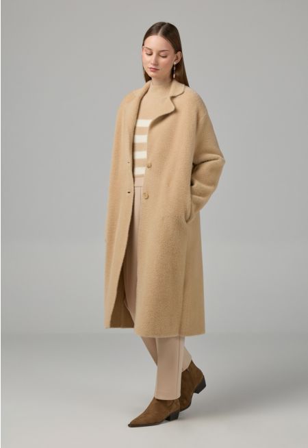 Solid Mohair Midi Coat