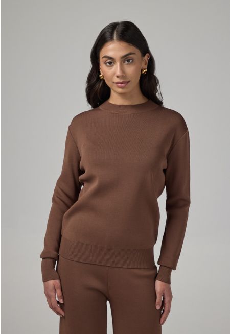 Long Sleeve Knitted Basic Blouse