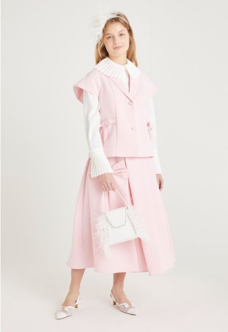 Maxi Pleated Bow Skirt