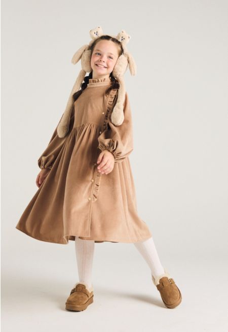 Ruffled Velvet Dress