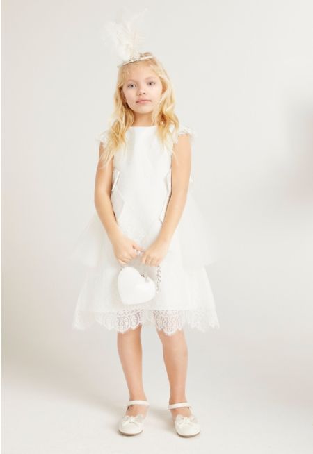 Bow Embellished Lace Dress