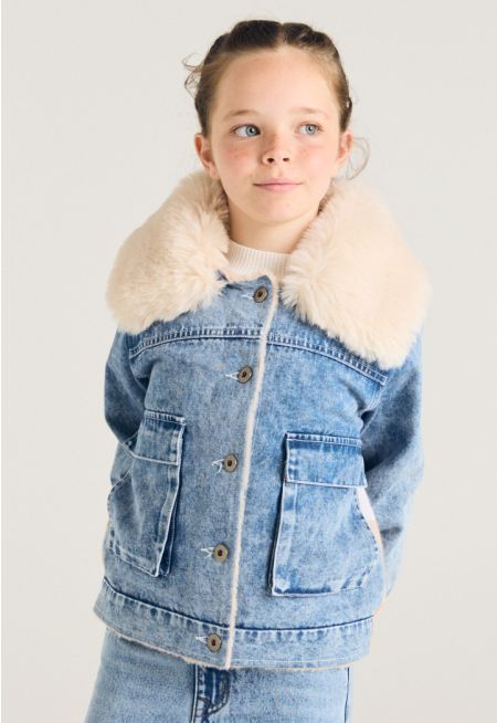 Detachable Collar Denim Jacket