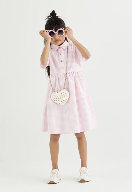 Check Pattern Shirt Dress