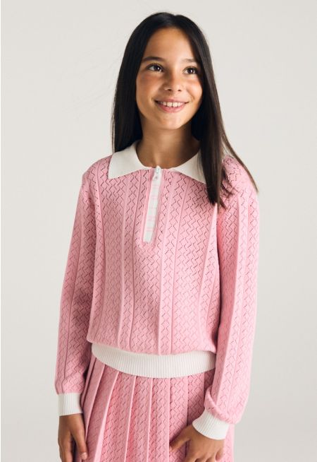 Contrast Knitted Top