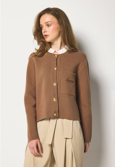 Detachable Ruffled Collar Cardigan