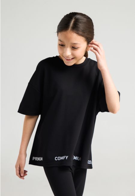 Knitted Printed T Shirt