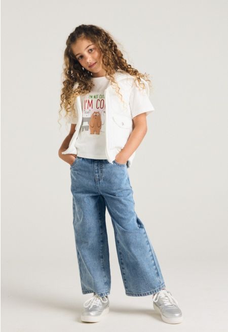 Elastic Waist Denim Pants