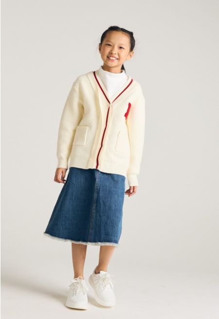 Frayed Hems Denim Skirt