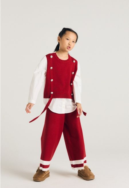 Contrast Knitted Pants