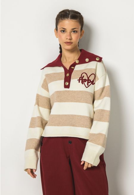 Knitted Striped Sweatshirt