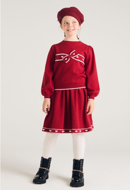Heart Hems Knitted Skirt