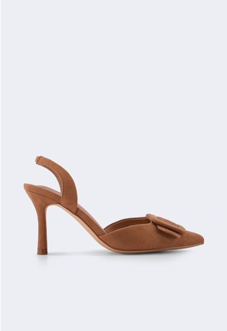 Suede Slingback Heels