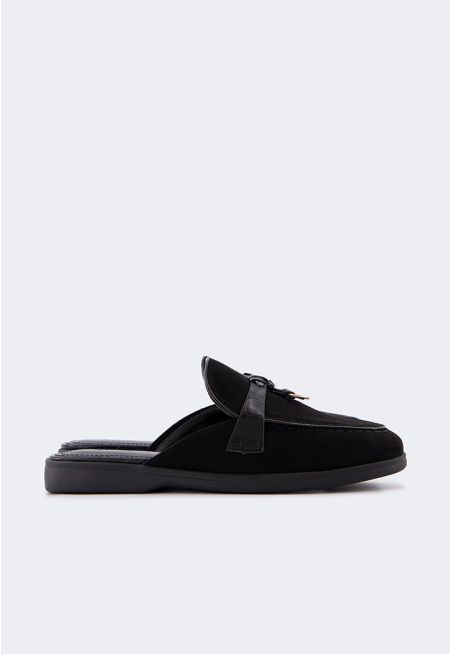 PU Leather Detailed Mules