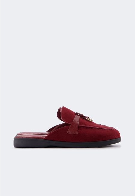 PU Leather Detailed Mules