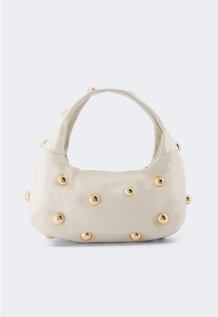 Dramatic Studs Glossy Handbag