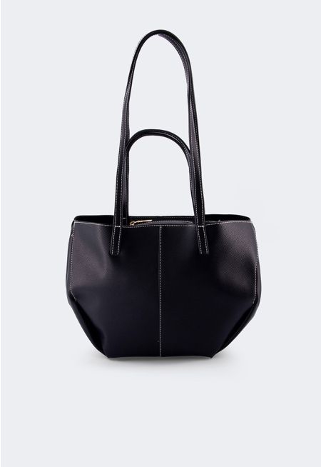 Shoulder Straps Stitch Tote Bag