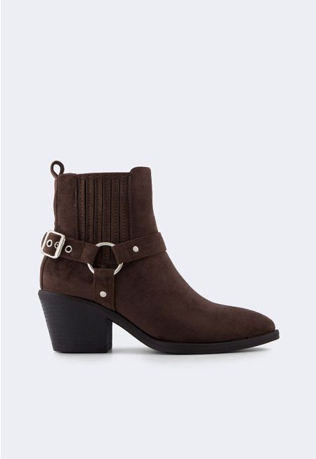 Heeled Suede Ankle Boots