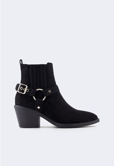 Heeled Suede Ankle Boots